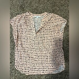 Amour Vert Blush and Black Patterned Blouse